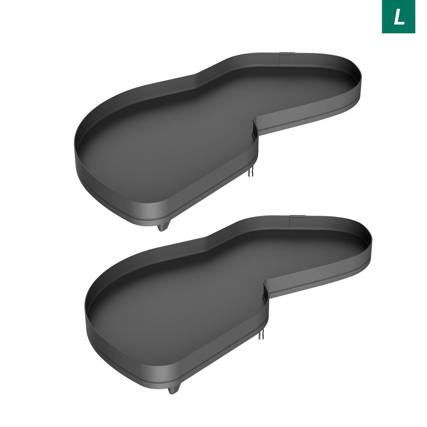 Комплект полок левый Леманс 600 мм Арена ПЬЮР (2 полки + рычаги) АНТРАЦИТ