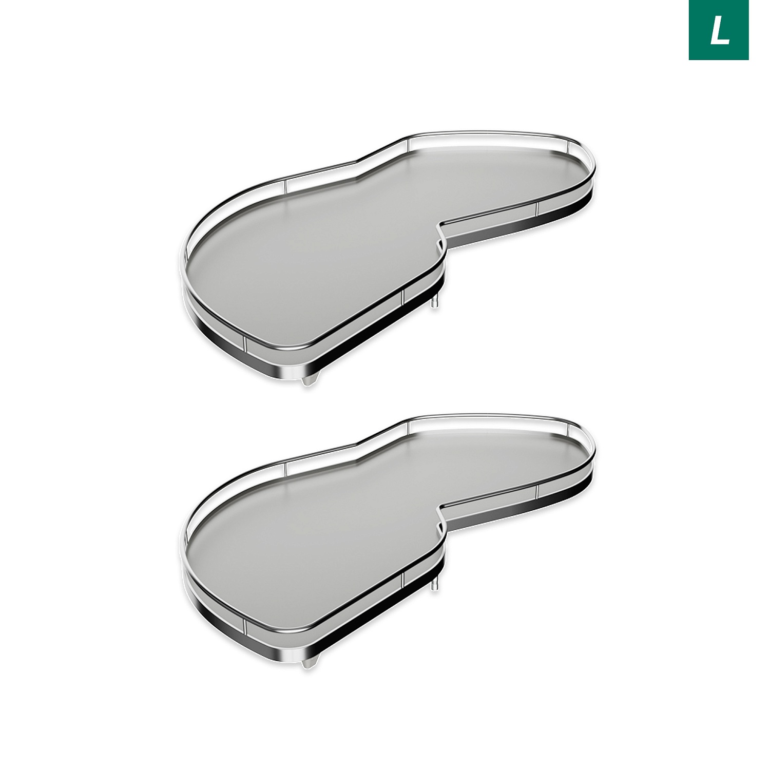 Комплект полок левый Леманс 600 мм Арена КЛАССИК (2 полки + рычаги) ХРОМ Kessebohmer | официальный магазин